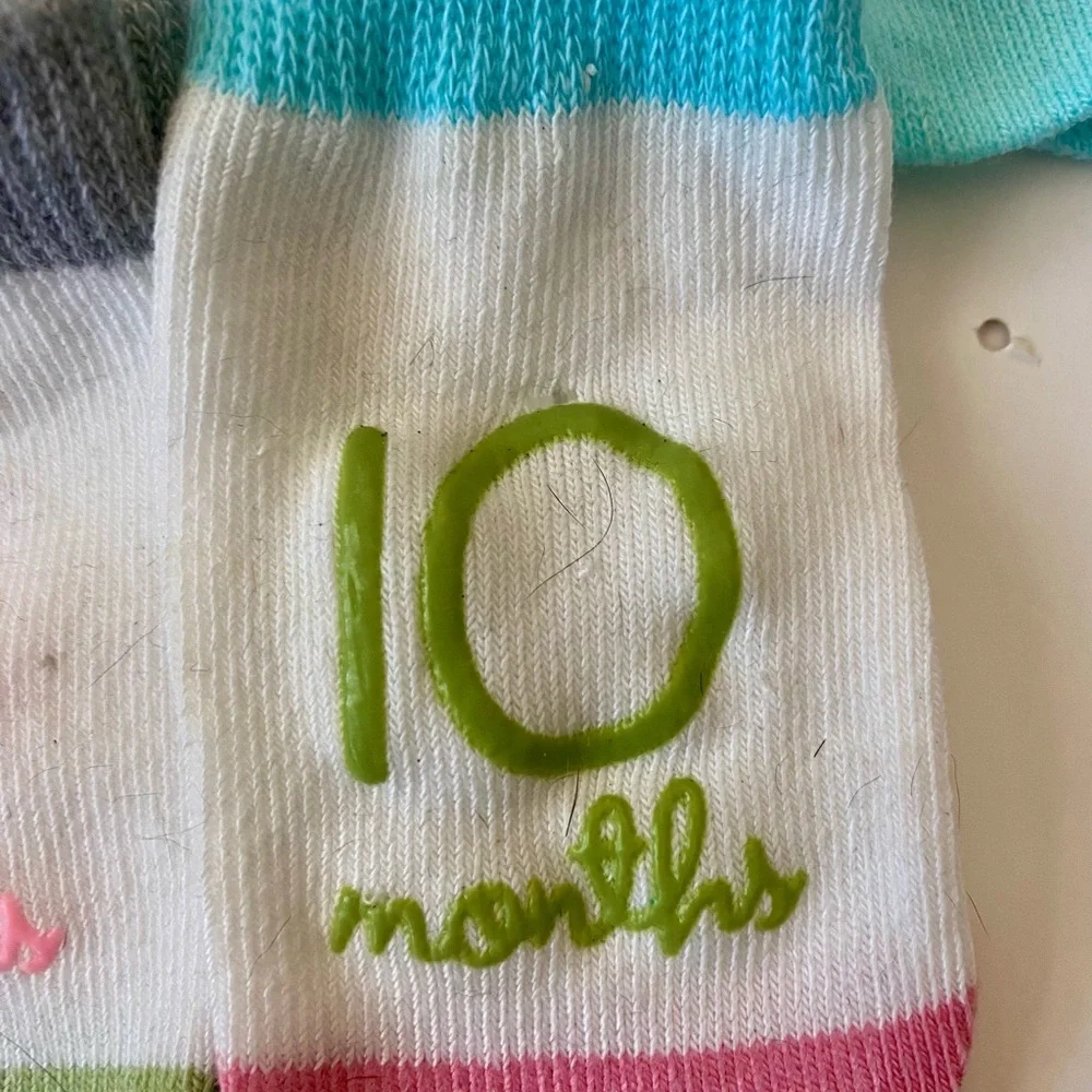 Baby Milestone Socks Set - Pink, Blue, Green, Gray